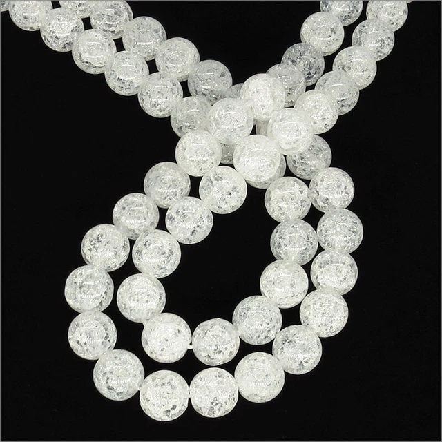 Lot de 30 Perles Pierres Naturelles Quartz Cristal de Roche 8mm