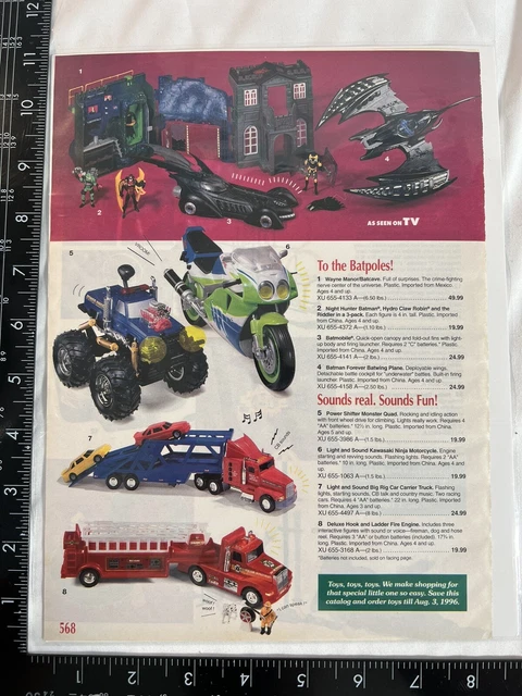 Rare vintage print Ad Batman, Batcave, Batmobile, BatWings,￼ Wayne Manor￼