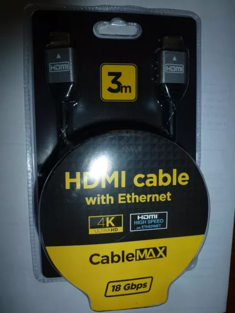 Câble HDMI 4k Ultra HD 2.0 3D HDMI mâle/mâle  (3m )