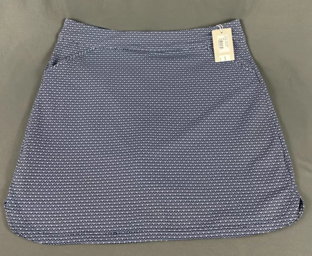 Peter Millar Golf Skort Womens CS Geo Floral Print Large Blue KONAB MSRP $102