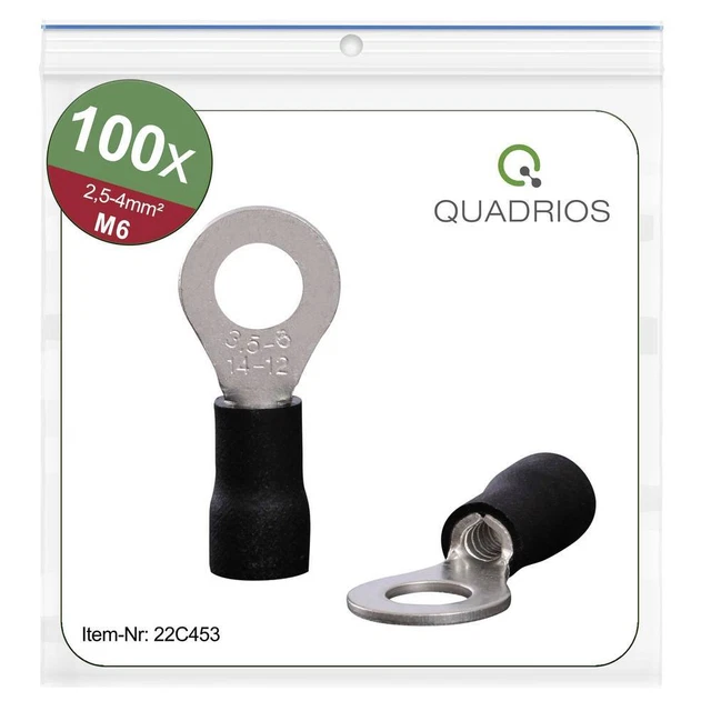 Quadrios 22C453 Cosse à oeillet Section max.=4.0 mm² Ø du trou=6.5 mm