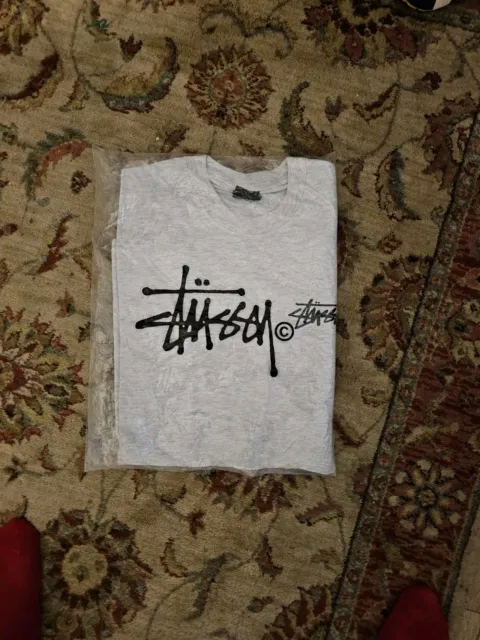 Camiseta Stussy Stüssy Australia Flame Talla M Para Hombre GRIS CLARO AU