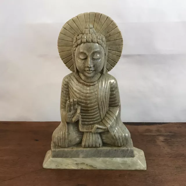Buddhist Buddha Religious Marble Stone Art Sculpture Statue 12" (#A4)