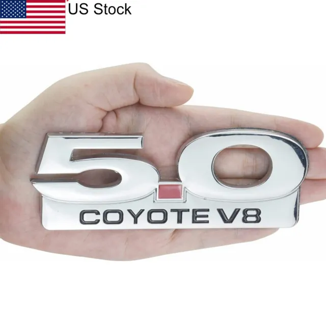 1Pc 5.0 Coyote V8 Emblem 3D Metal Side Fender Trunk Car For Mustang GT F-150