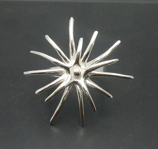 Echte Sterling Silber extravaganten Ring Blume punziert solide 925 handgefertigt