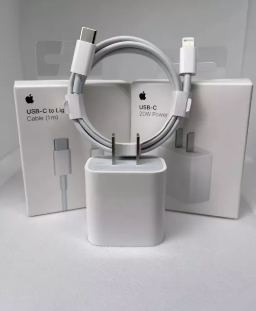 OEM Original Genuine Apple iPhone Lightning Charger Cable 3ft 20W Power Adapter