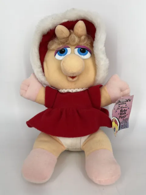 Vintage 1987 McDonalds Jim Henson Baby Miss Piggy Plush Muppets USED With Tag
