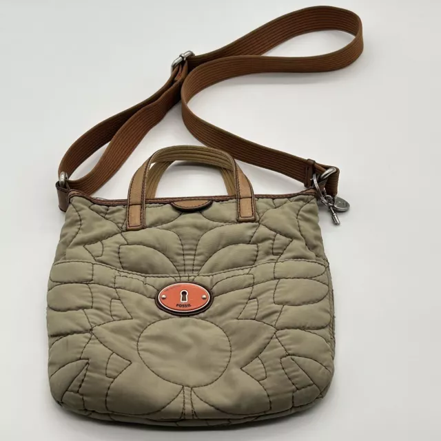 Fossil Key Per Padded Quilted Crossbody Purse Shopping Tote