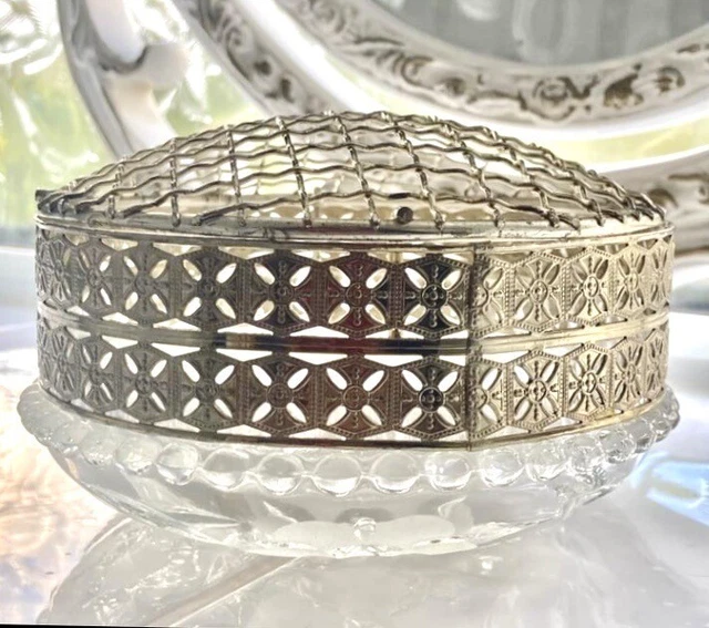 Christmas Gift Art Deco Glass Posy Glass Rose Flower Vase Display Bowl with Lid