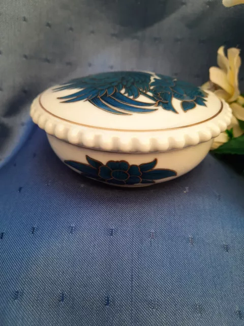 Seltene Antike Rosenthal Porzellandose Blau Gold Vogel Phönix Geschenk Rar 3