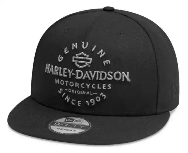 Harley Davidson Mens Genuine 9FIFTY Adjustable Baseball Style Cap Black