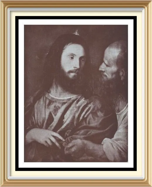 1904 Original Antiguo Tiziano Estampado Arte Religioso DINERO TRIBUTO Jesucristo