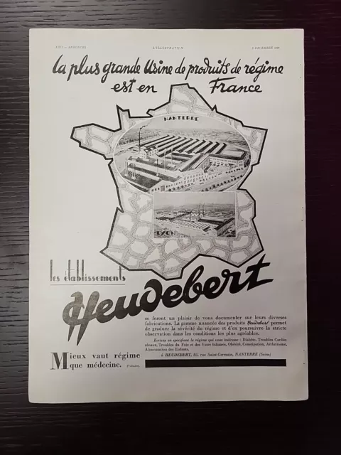 Heudebert Dietary Supplements 1930 L'illustration Mag Print Ad FRENCH Factories 2