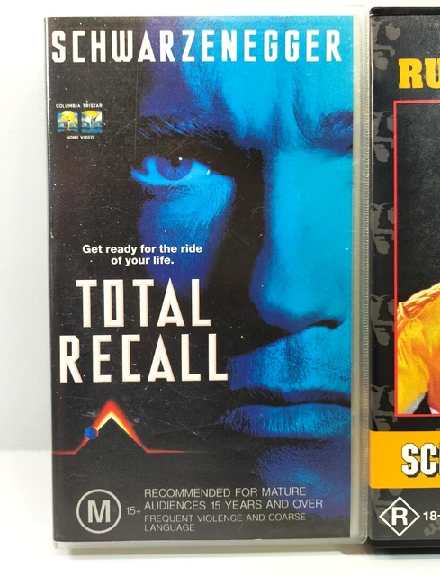 THE RUNNING MAN & Total Recall Arnold Schwarzenegger Vintage Tested VHS