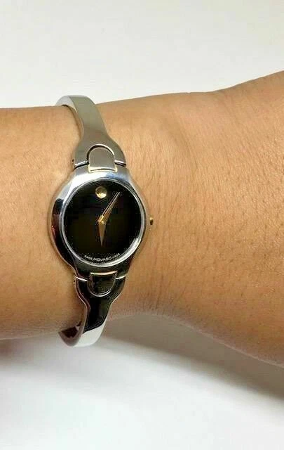 Orologio Donna Movado Bicolore Inox Quadrante Museo Nero Stile Bracciale 81 A1 1846 6