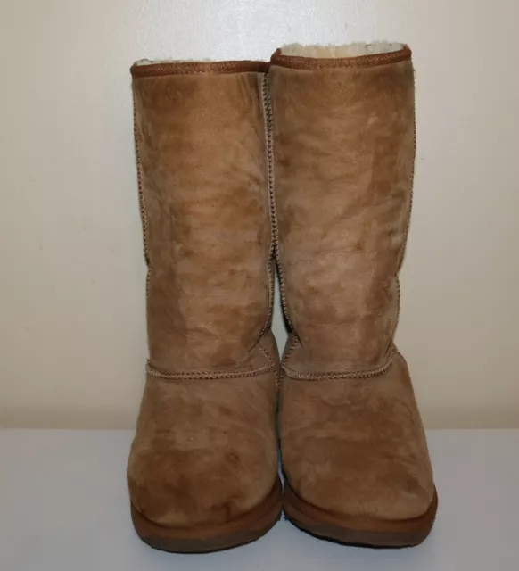 EMU Australian Womens 9 Tan Sheepskin Shearling Stinger Hi Boots Waterproof EUC 2