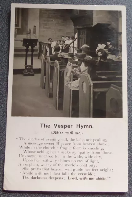 Antique Postcard Song Card The Vesper Hymn Bamforth & Co Posted 1905