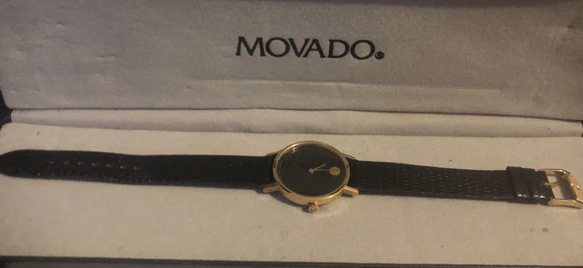 VINTAGE MOVADO SVIZZERO ZENITH TONO ORO 20-0520- 305 CON CUSTODIA Fascia Lucertola