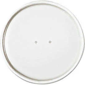 Paper Lids for 16 Oz. Food Containers, White, Vented, 3.9" Dia, 25/Bag, 20