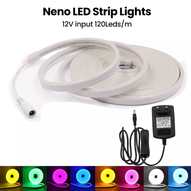 Neon LED Streifen Strip 12V 2835 Flex Schlauch Lichtband Innen Außen Wasserdicht