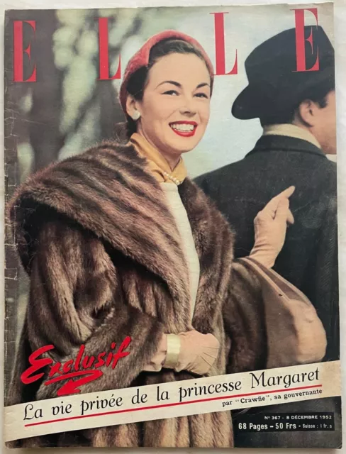 ELLE n° 367 du 8 Décembre 1952 ancienne revue de mode couture pour femme