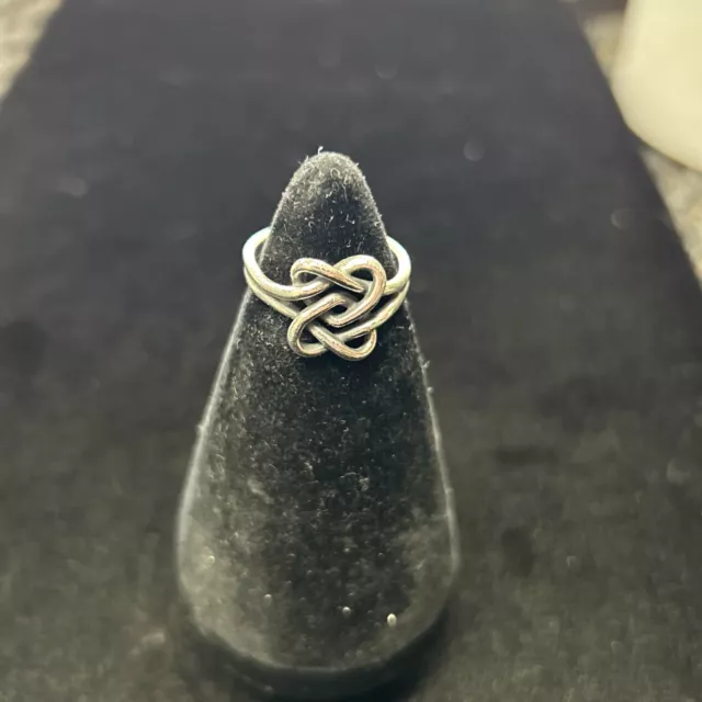 James Avery Retired 925 Sterling Silver Intertwined Hearts Ring Size 7