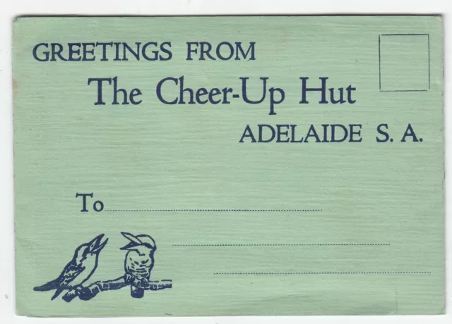 Cheer Up Hut Adelaide Old multi view foldout POSTCARD South Australia WWII era