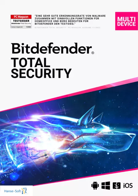 Bitdefender Total Security 2024 / 1, 3, 5, 10 Geräte / 1 oder 2 Jahre