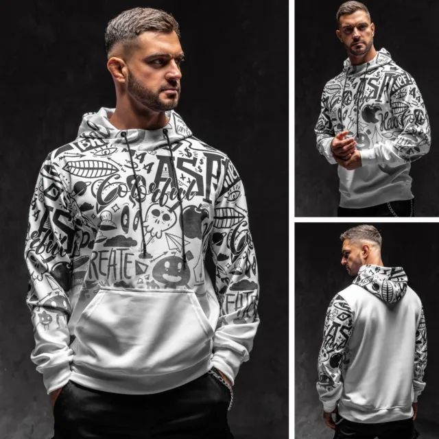 Kapuzenpullover Sweatshirt Hoodie Pullover Print Aufdruck Men Herren BOLF Motiv