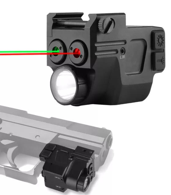 Green&Red Laser Sight Combo With 600 Lumens Flashlight  USB Rechargeable Pistol