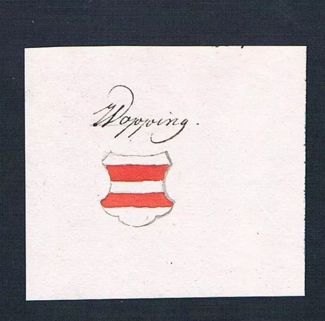 18. S.De Wopping Manuscrit Manuskript Armoiries Manuscrit Coat De Arms