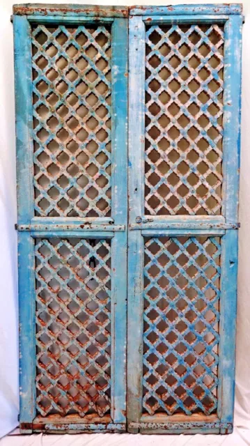 Mughal Jali Temple Wooden Door Neo Polyester Chrome Indian Art Vintage Items