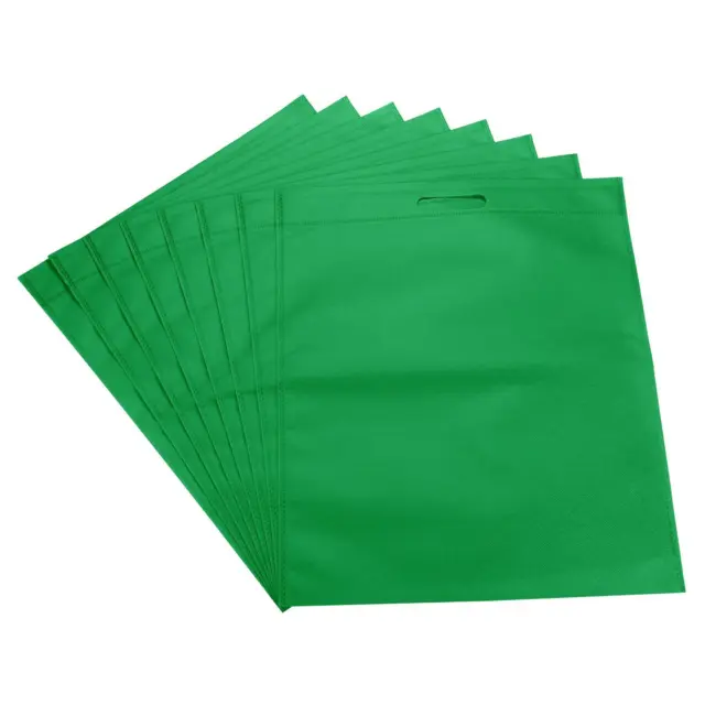 No Tejidas Tela Bolsas 10 Paquete Reutilizable Bolsas de Compras con Asas, Verde