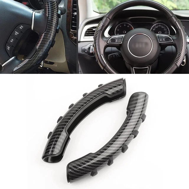 2x Car Steering Wheel Booster Cover Non-Slip Accessories Carbon Fiber Universal*