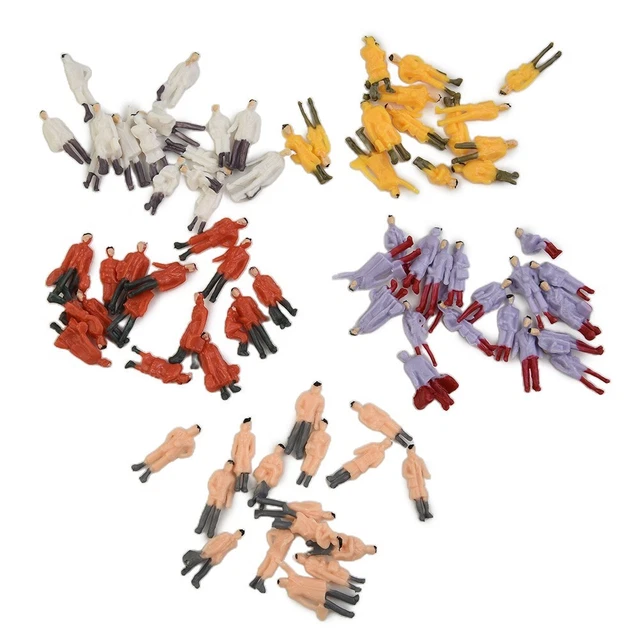 60 Figurines Peintes Échelle HO 1:87 - Personnages Assis Pour Modélisme Ferroviaire (P87S)