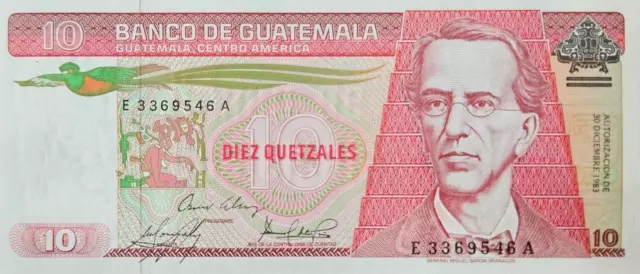 Guatemala  10  Quetzales  1983  P -68   Unc Very Scarce