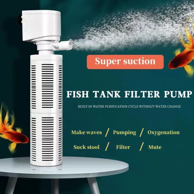 Aquarium Fish Tank Filter Silent Water Power Air Oxygen Pump Aerator Purifier AU 2