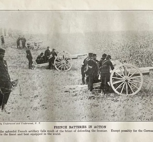 1914 French Artillery Batteries WW1 Frontier Print Antique Military War