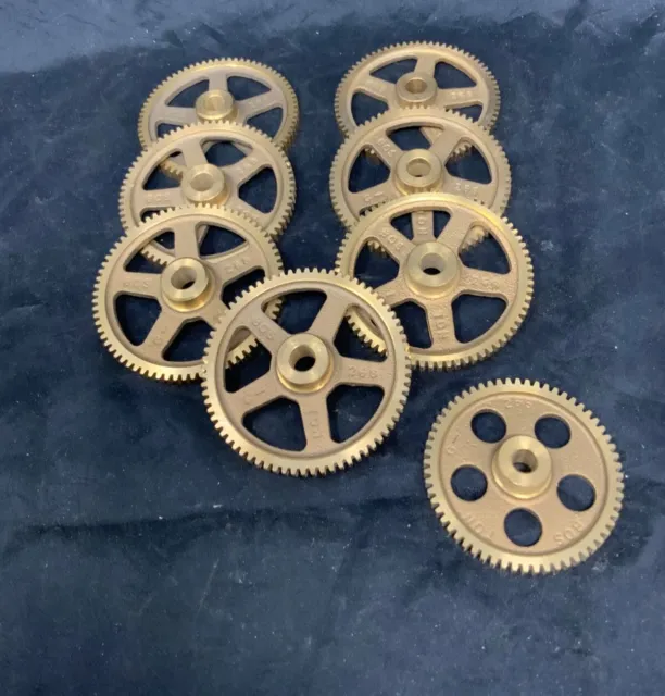 Lot (8) Boston Gear G268 and G266 Brass Spur Gears 