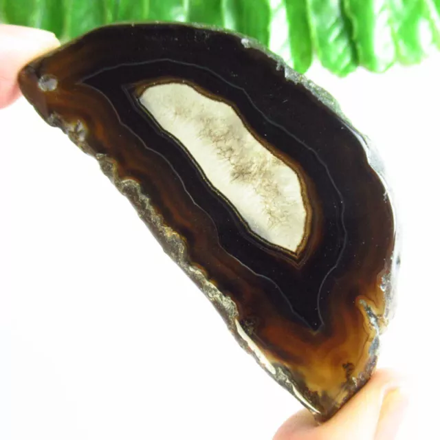 D72741 Black Druzy Geode Agate Slice Freeform Pendant Bead 72x35x5mm