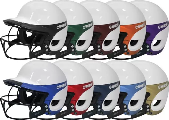 Worth Liberty Softball Batting Helmet & Facemask 6 3/4-7 3/4" White/Burnt Orange