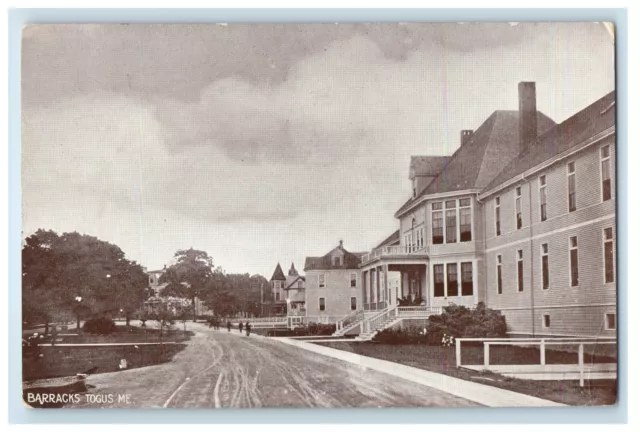c1940s View of Buildings, Barracks Togus, Maine ME Vintage Unposted Postcard