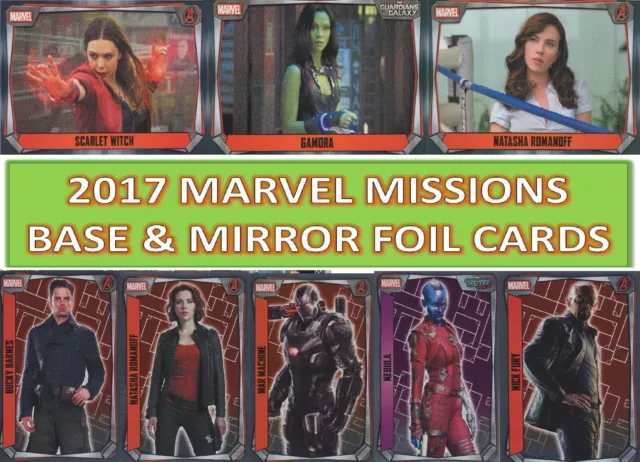 Topps Hero Attax MARVEL MISSIONS choose your base and mirror foil cards