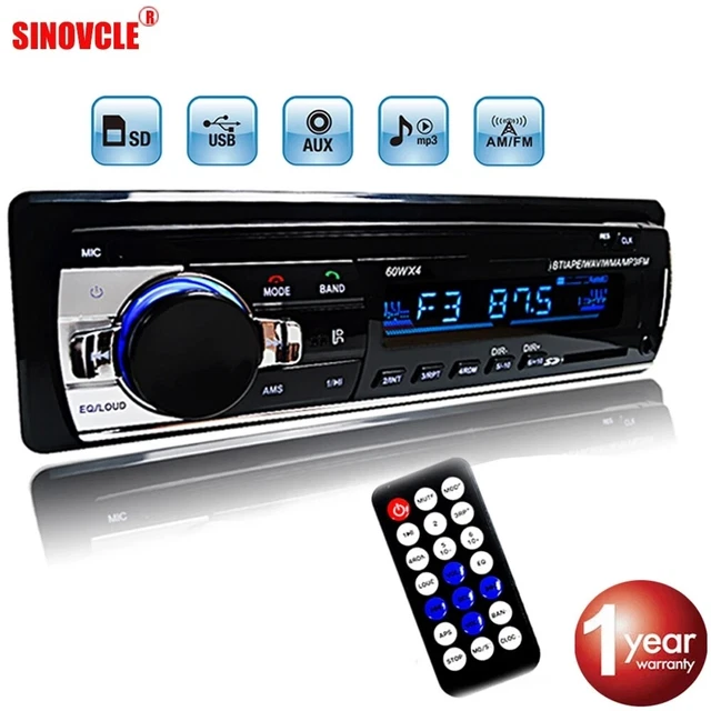 Scheda di memoria singola 1 DIN autoradio Bluetooth FM AUX USB auto musica lettore MP3