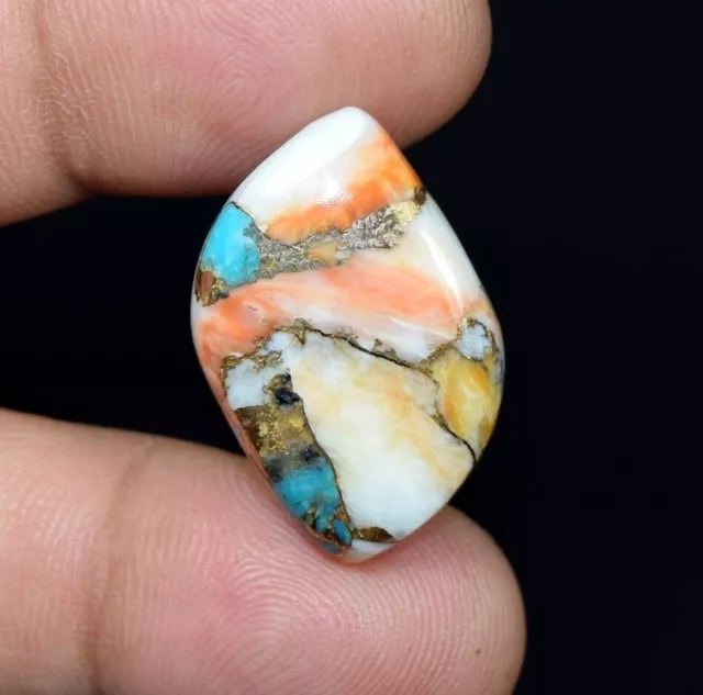 22.45 Cts. Natural Mohave Spiny Oyster Copper Turquoise Cabochon Loose Gemstone