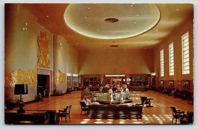 Fort Worth Texas~Interior International Airport Terminal~Main Lobby~1950s