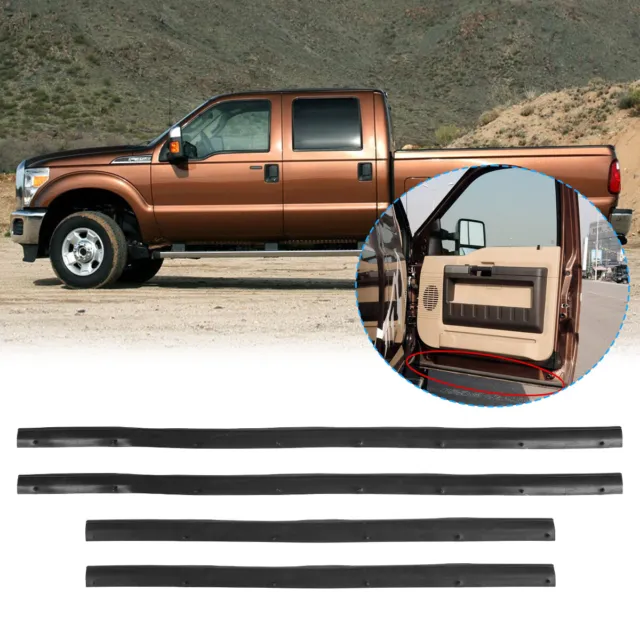 For 99-16 Ford F250 F350 Super Duty Front Rear Lower Door Weatherstrip Seal 4PCS