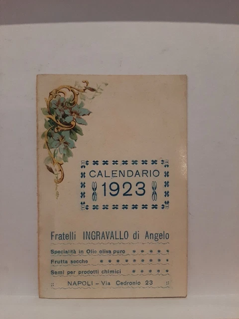 Calendarietto Pubblicitario Napoli  1923