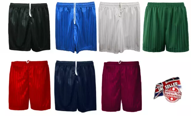 Boys Girls Unisex PE School Shorts Children Shadow Stripe Sports Football Games