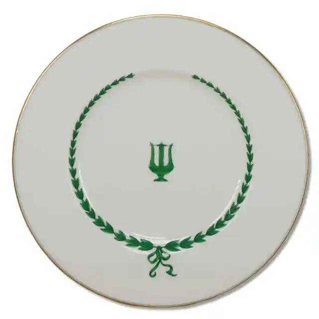 Minton Lyre Green S104 8 3/4" Luncheon Dessert Plate England Vintage 1930's